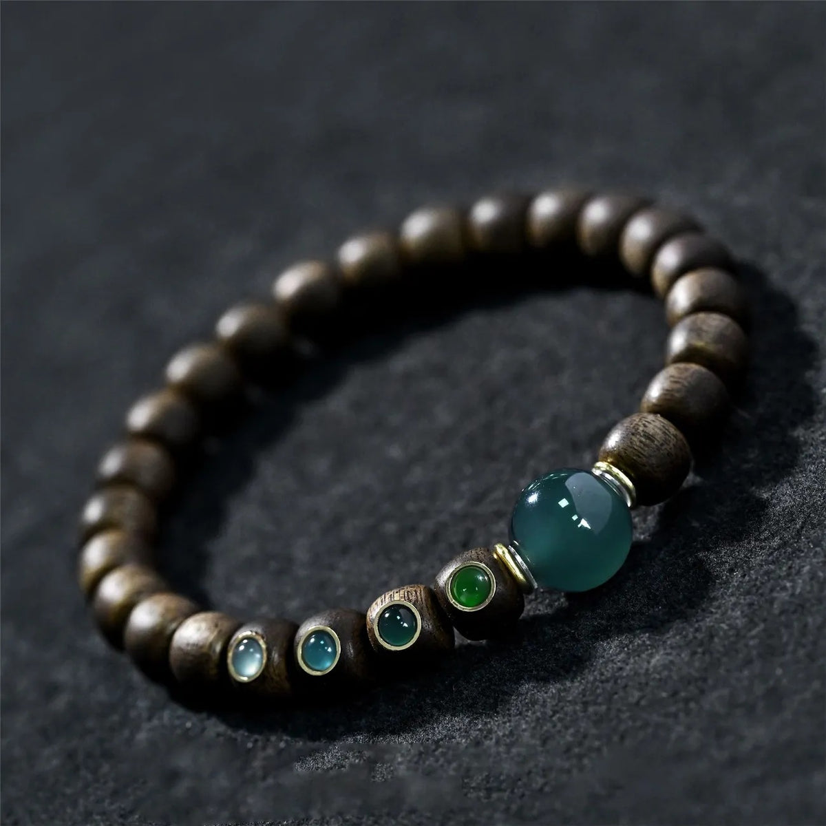 ZOMIRAGE Chinese Heritage Agarwood & Jade Talisman Bracelet alternate view