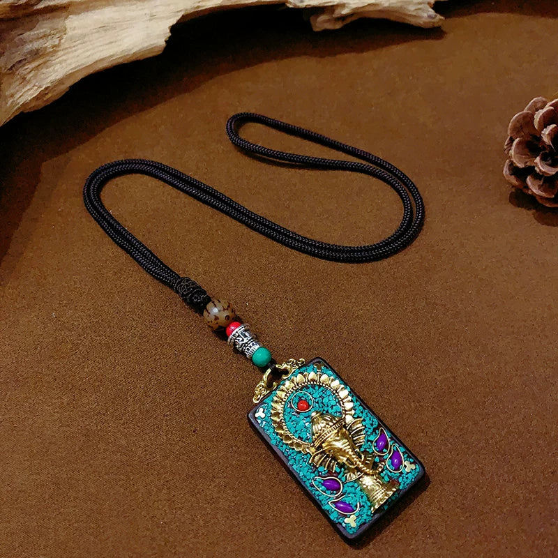 ZoMirage Red Agate Ganesha Talisman Pendant detail view