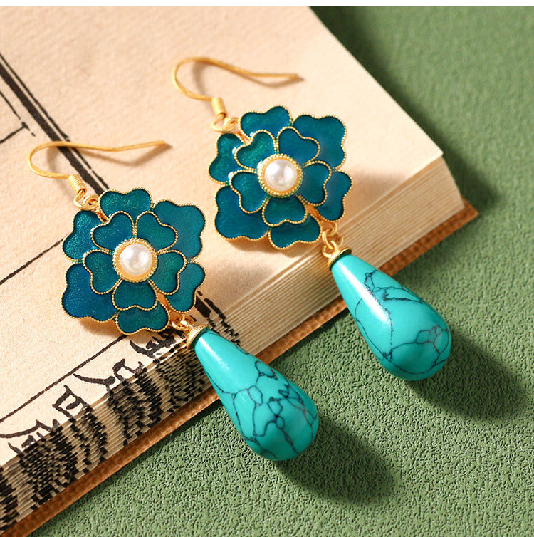 ZOMIRAGE Celestial Bloom Chinese Talisman Earrings detail view