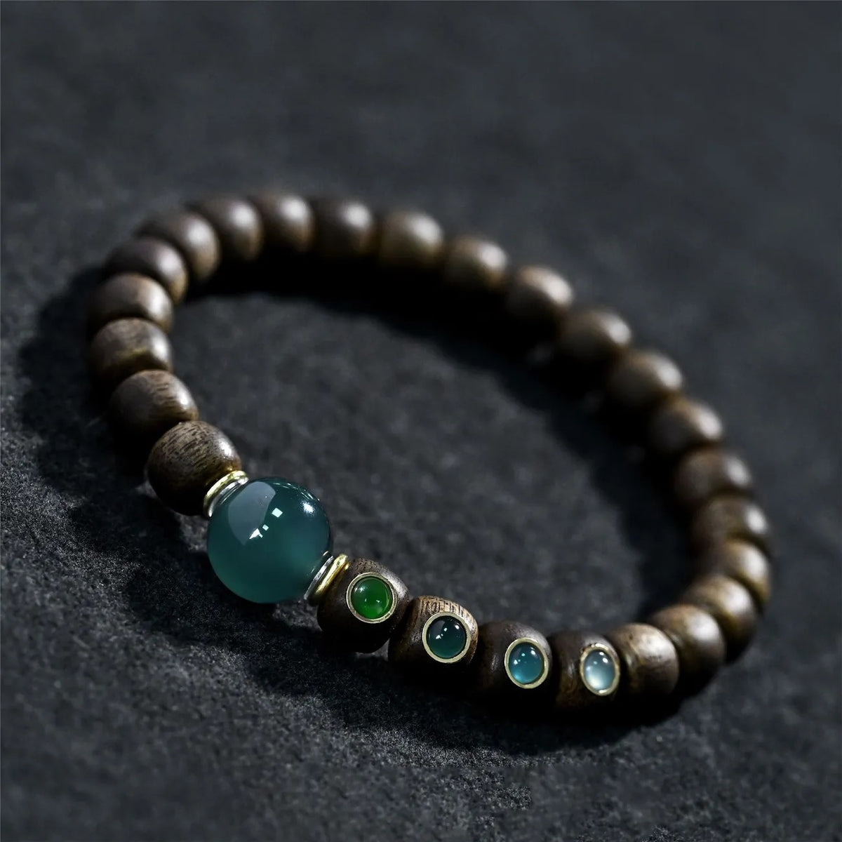 ZOMIRAGE Chinese Heritage Agarwood & Jade Talisman Bracelet product image