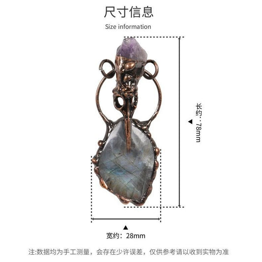 ZOMIRAGE Raven Oracle Labradorite Talisman Pendant product image