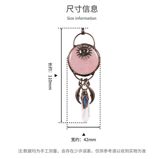 ZOMIRAGE Sun & Moon Rose Quartz Talisman Pendant product image