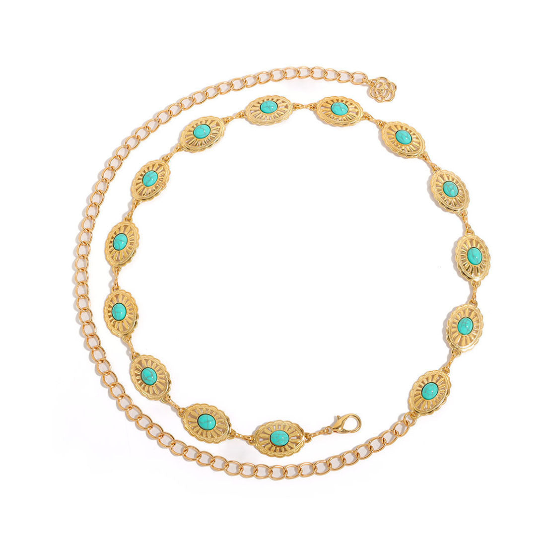 ZOMIRAGE Desert Eye Turquoise Talisman Belt close-up view