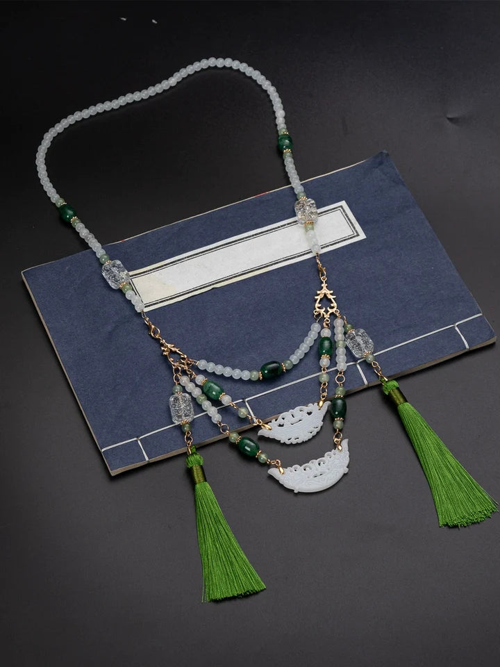 ZOMIRAGE Chinese Heritage Jade Huang Talisman Necklace product image