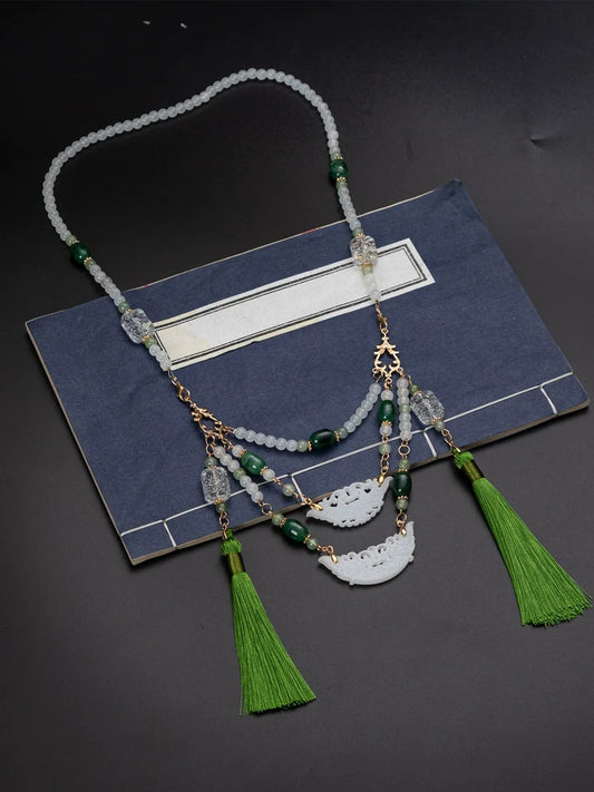 ZOMIRAGE Chinese Heritage Jade Huang Talisman Necklace product image