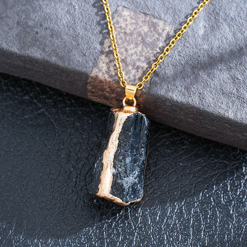 ZOMIRAGE Black Rift Tourmaline Talisman Pendant product image