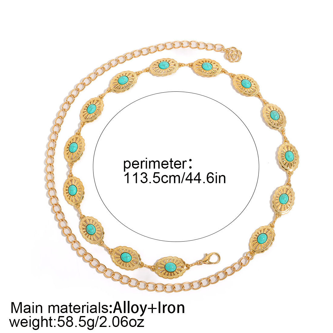 ZOMIRAGE Desert Eye Turquoise Talisman Belt side view