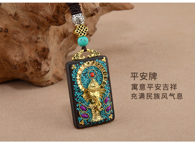 ZoMirage Red Agate Ganesha Talisman Pendant close-up view
