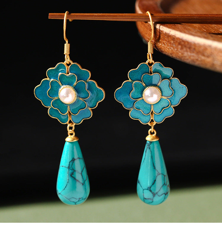 ZOMIRAGE Celestial Bloom Chinese Talisman Earrings product image